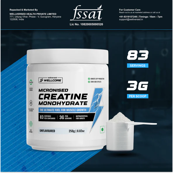 Wellcore - Micronised Creatine Monohydrate (250g, 83 Servings) - Image 6