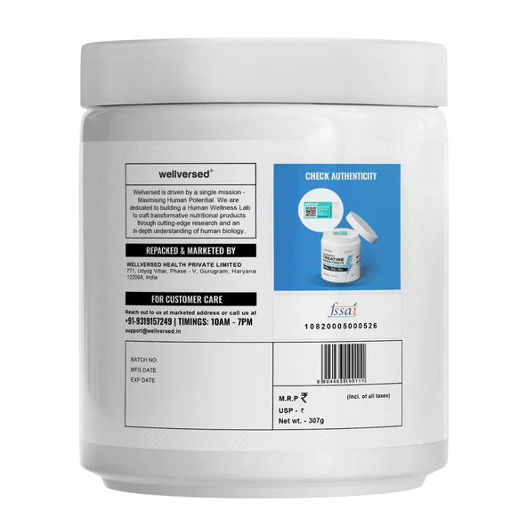 Wellcore - Pure Micronised Creatine Monohydrate (307g, 83 Servings) Fruit Fusion - Image 4