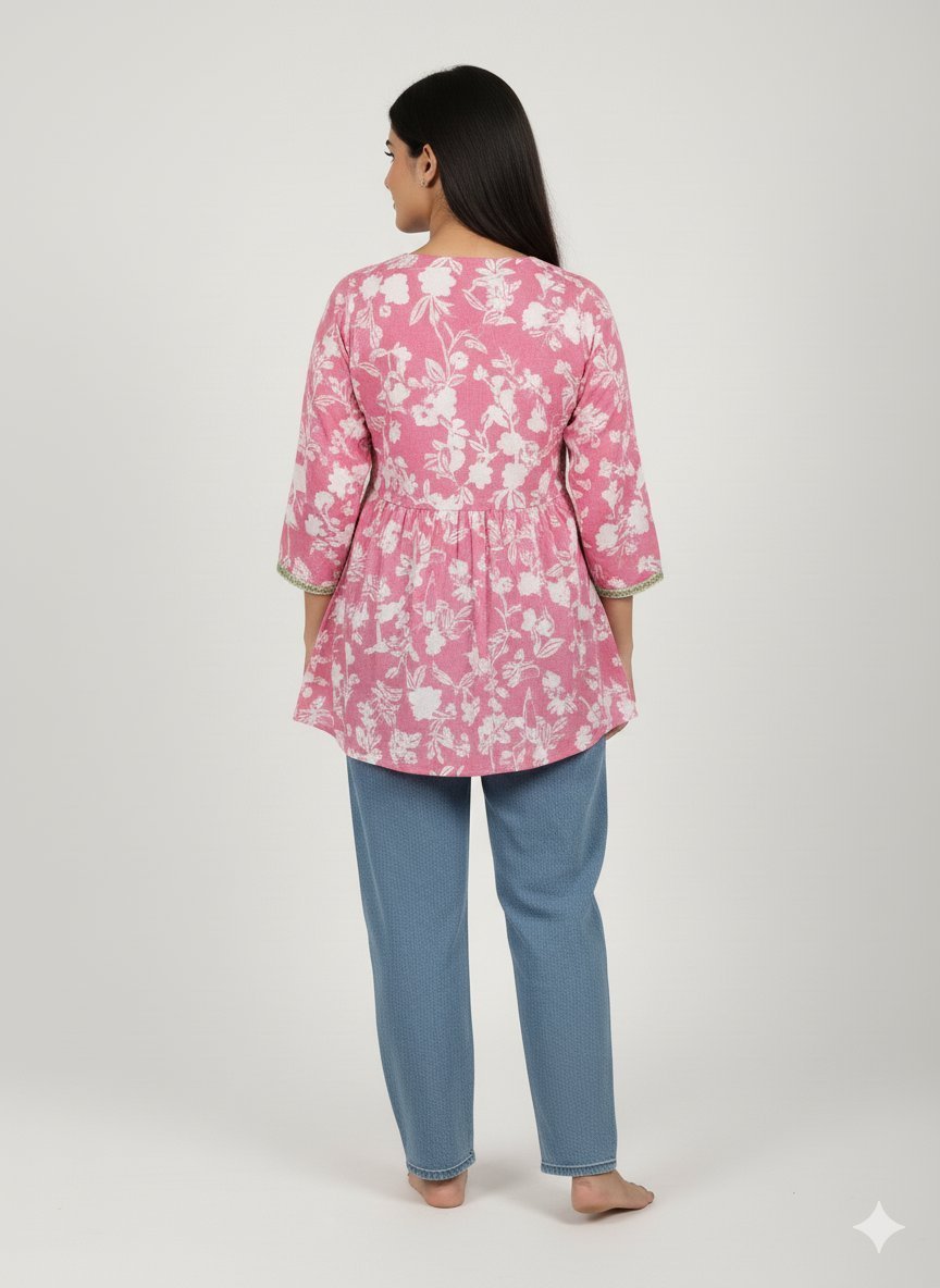 floral printed ethnic kurti top - Image 3