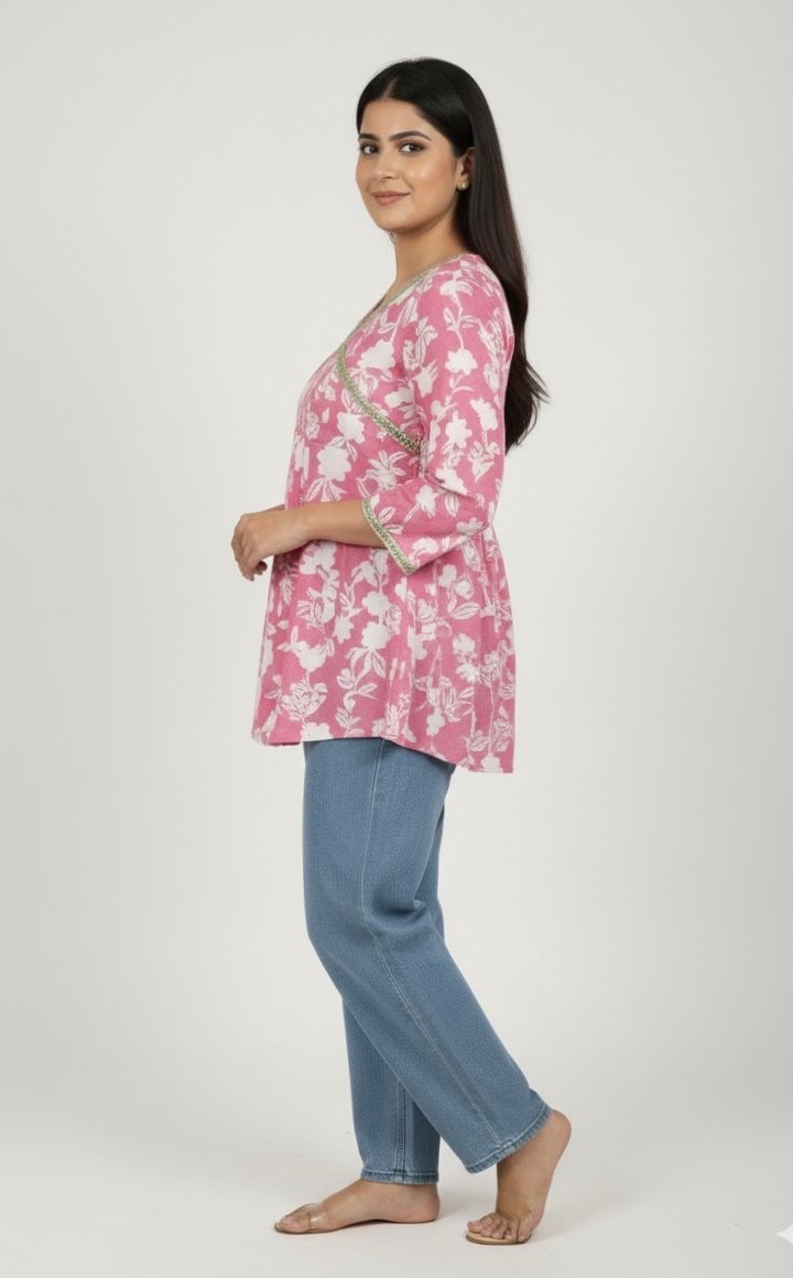 floral printed ethnic kurti top - Image 2