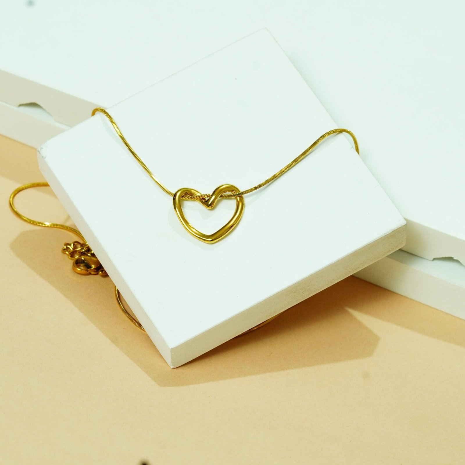 Minimalist golden Heart Pendant Necklace - Image 2