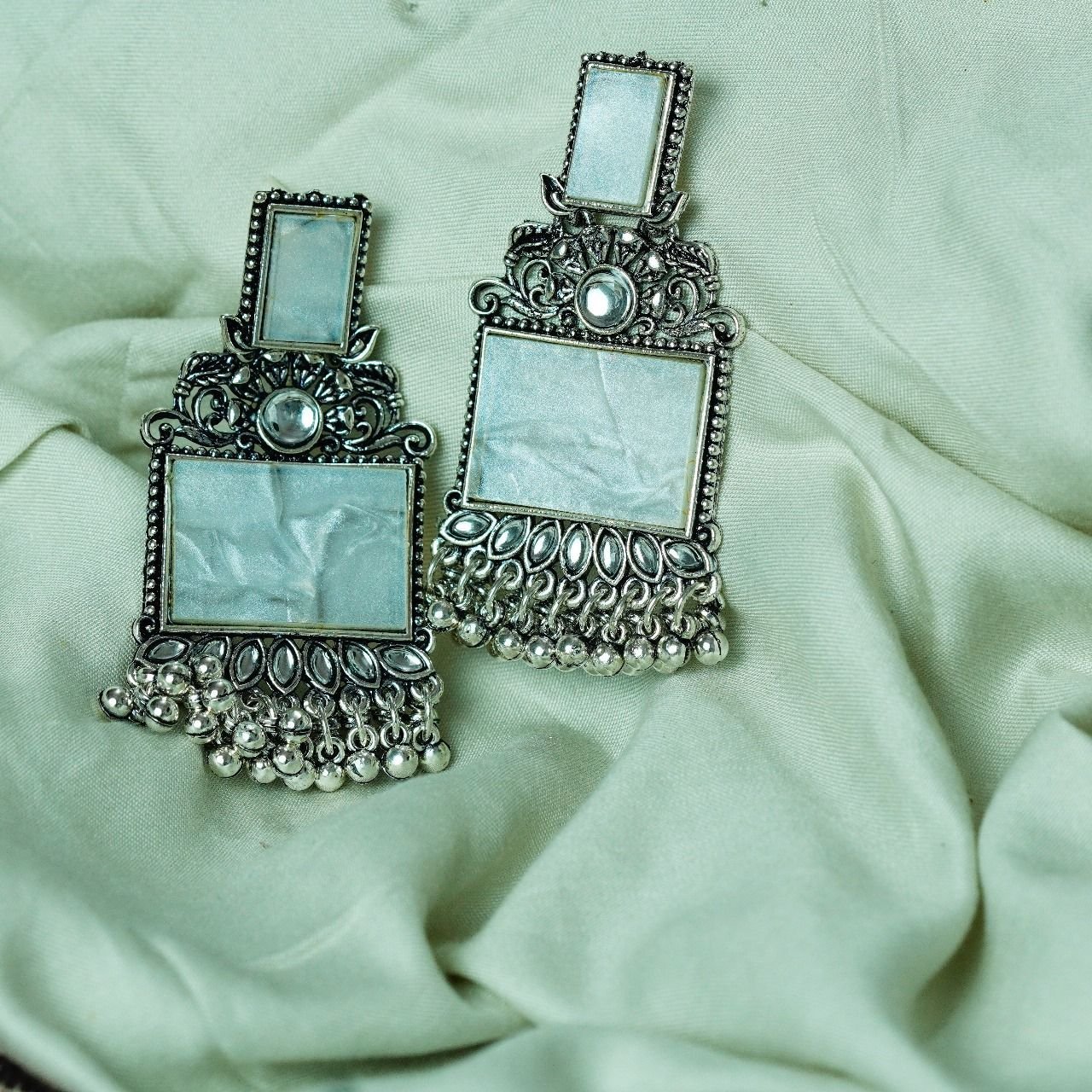 Traditional Rectangle Dangler Earrings