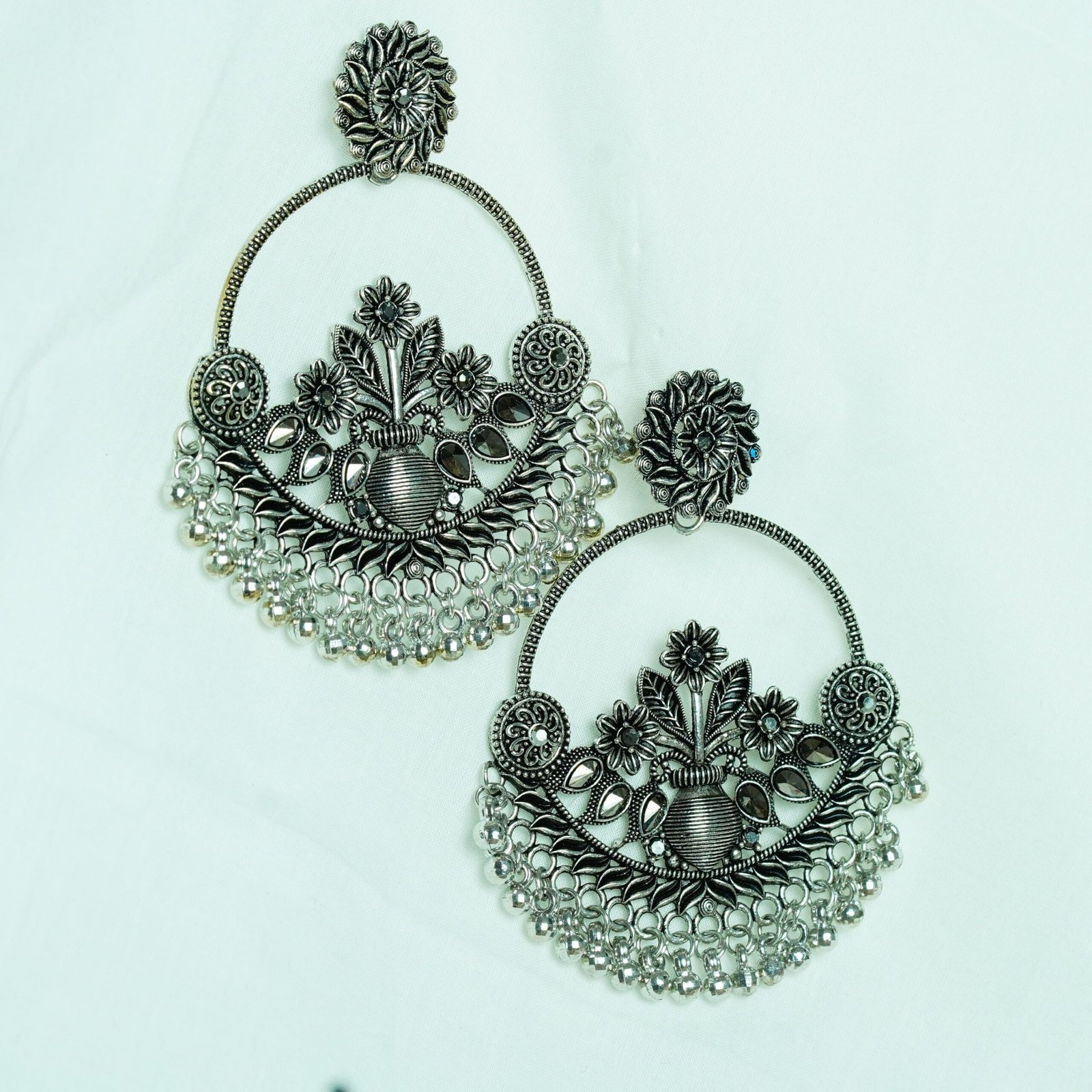 Traditional Motif Chandbali Hoops