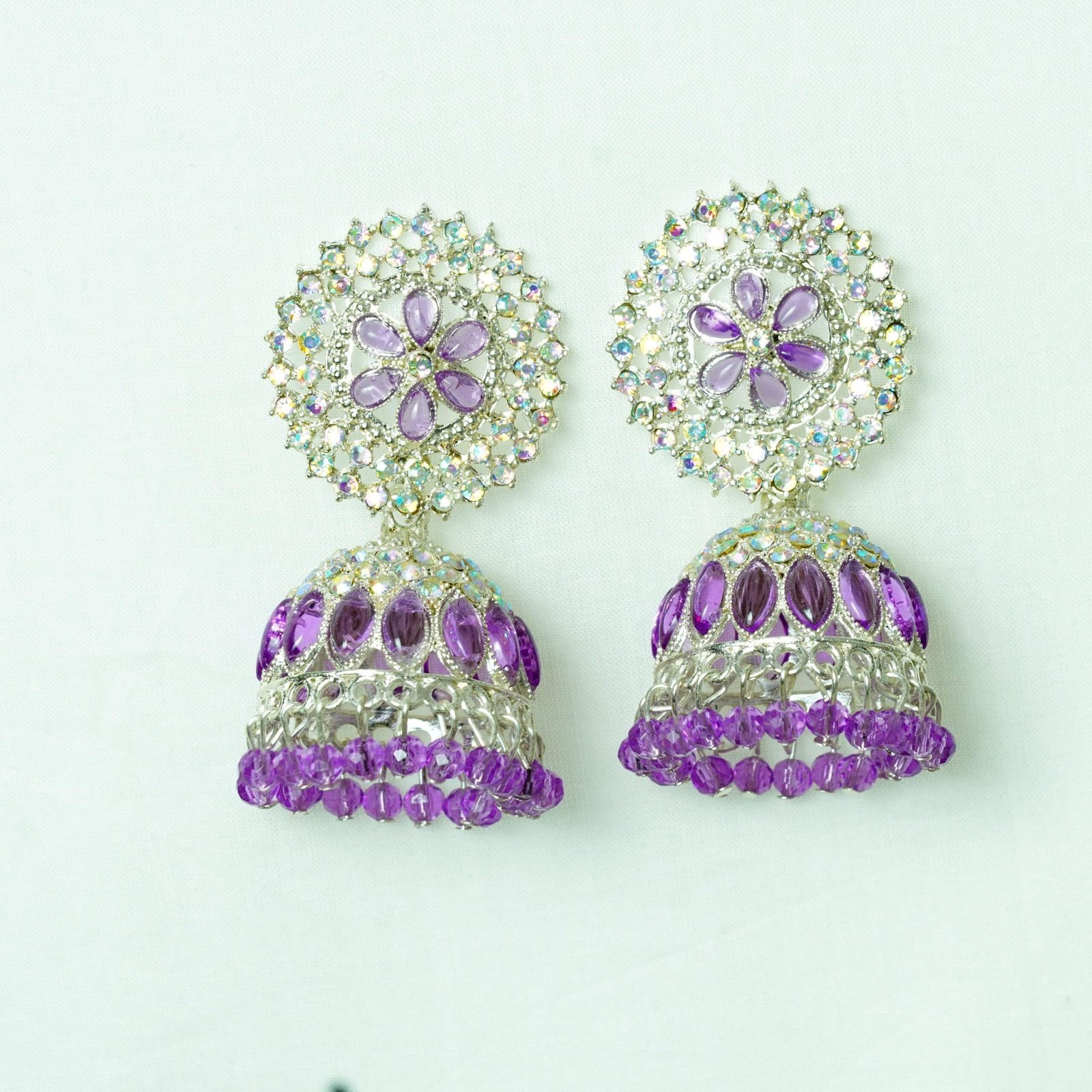 Aura Crystal Dangler Jhumkas - Image 4